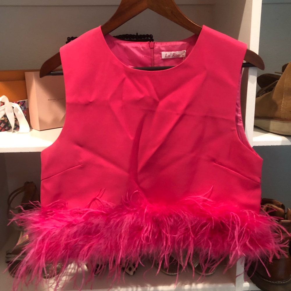 Impeccable Pig pink feather top NWT